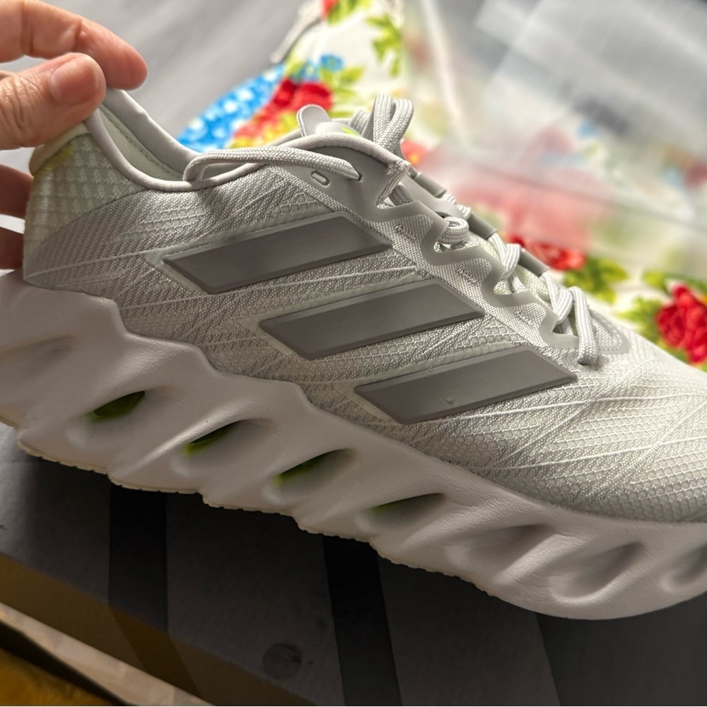 Adidas White and Silver Athletic Shoes - Picture 2 of 6